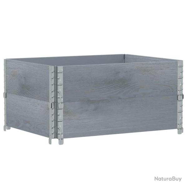 Jardini�re bac lit sur�lev� plantes fleurs terrasse jardin 80 x 60 cm bois massif de pin gris 02_00