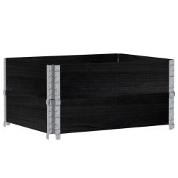 Jardini&egrave;re bac lit sur&eacute;lev&eacute; plantes fleurs terrasse jardin 80 x 60 cm bois massif de pin noir 02_00