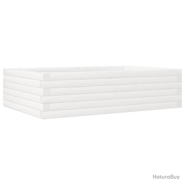 Jardini�re bac lit sur�lev� plantes fleurs terrasse jardin 90 x 60 x 23 cm bois de pin massif blanc