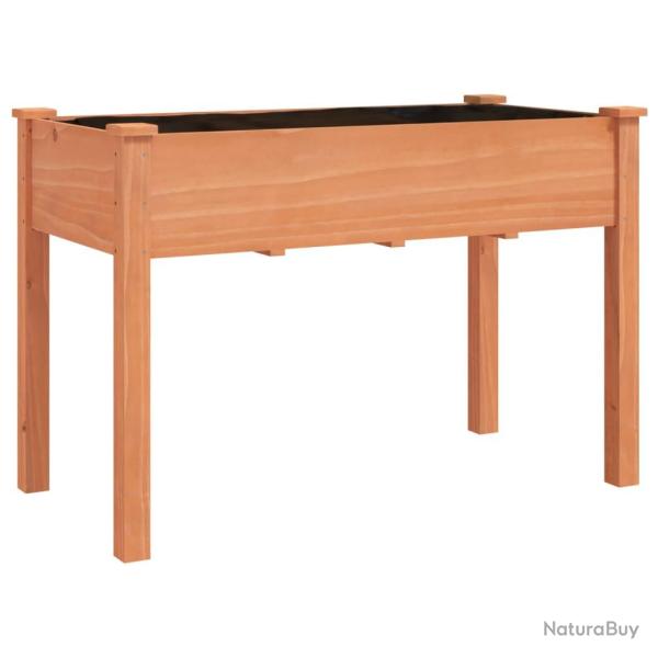 Jardini�re bac lit sur�lev� plantes fleurs terrasse jardin avec doublure 118 x 59 x 76 cm bois mass