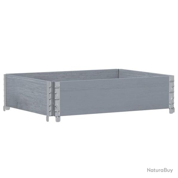 Jardini�re bac lit sur�lev� plantes fleurs terrasse jardin 80 x 60 cm bois massif de pin gris 02_00