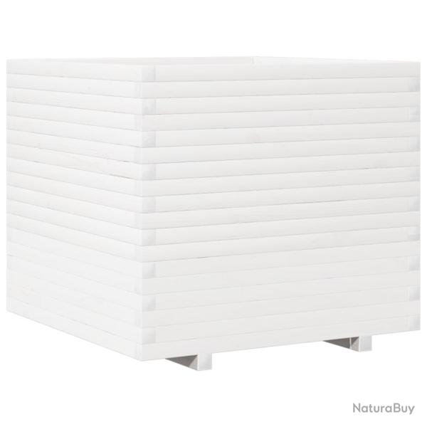 Jardini�re bac lit sur�lev� plantes fleurs terrasse jardin 80 x 80 x 72 cm bois de pin massif blanc