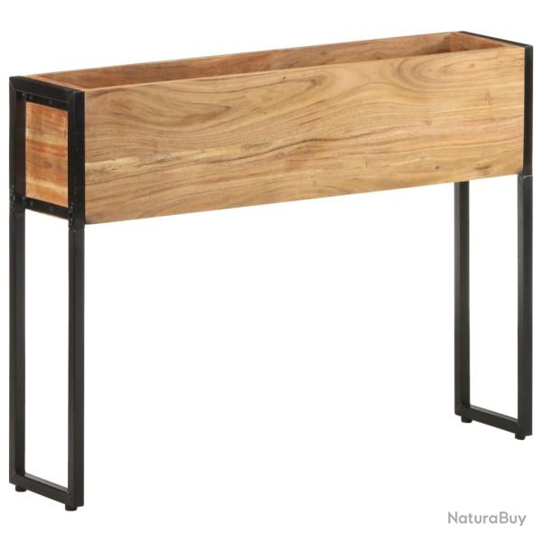 Jardini�re bac lit sur�lev� plantes fleurs terrasse jardin 90 x 20 x 68 cm bois massif d'acacia mar