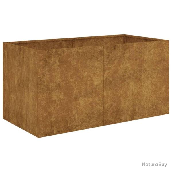 Jardini�re bac lit sur�lev� plantes fleurs terrasse jardin 80 x 40 x 40 cm acier corten marron 02_0