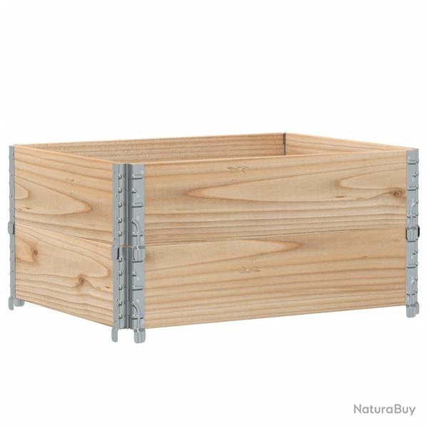 Jardini�re bac lit sur�lev� plantes fleurs terrasse jardin 80 x 60 cm bois de pin massif marron 02_