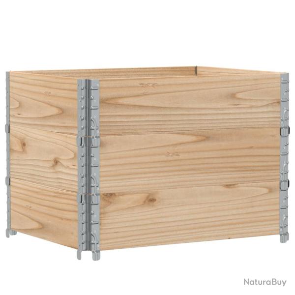 Jardini�re bac lit sur�lev� plantes fleurs terrasse jardin 80 x 60 cm bois de pin massif marron 02_