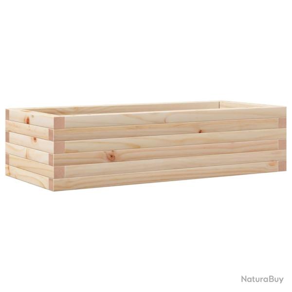 Jardini�re bac lit sur�lev� plantes fleurs terrasse jardin 90 x 40 x 23 cm bois de pin massif marro