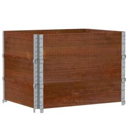 Jardini&egrave;re bac lit sur&eacute;lev&eacute; plantes fleurs terrasse jardin 80 x 60 cm bois massif de pin marron 02_