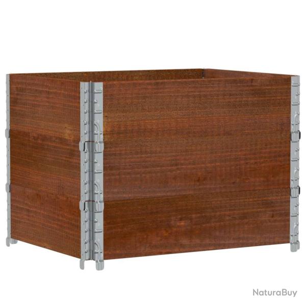Jardini�re bac lit sur�lev� plantes fleurs terrasse jardin 80 x 60 cm bois massif de pin marron 02_