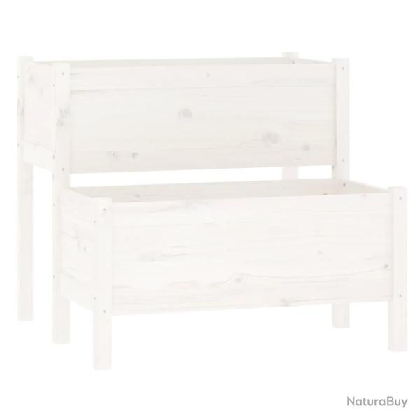 Jardini�re bac lit sur�lev� plantes fleurs terrasse jardin 84,5 x 84 x 75 cm bois massif de pin bla