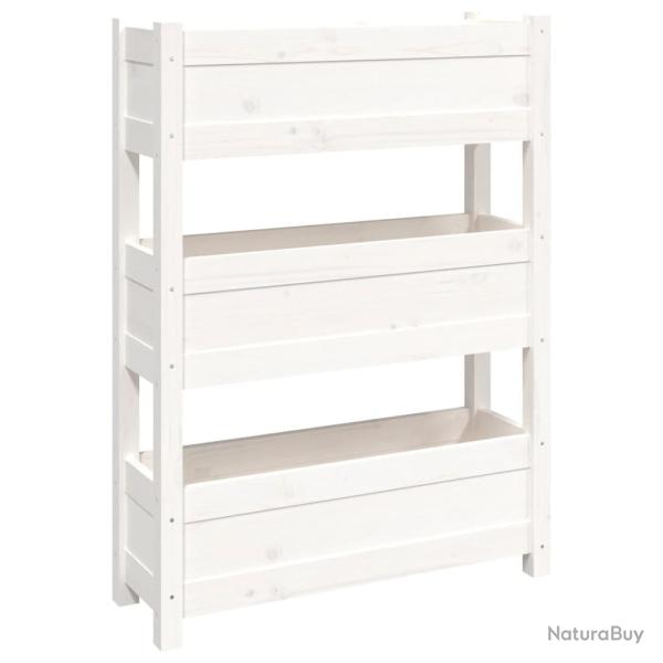 Jardini�re bac lit sur�lev� plantes fleurs terrasse jardin 77 x 25 x 104,5 cm bois massif de pin bl