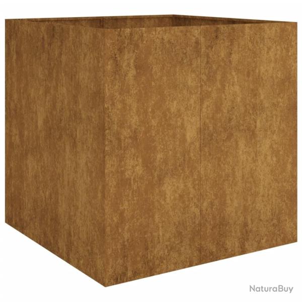 Jardini�re bac lit sur�lev� plantes fleurs terrasse jardin 80 x 80 x 80 cm acier corten marron 02_0