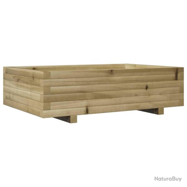 Jardini�re bac lit sur�lev� plantes fleurs terrasse jardin 90 x 60 x 26,5 cm bois de pin impr�gn� m