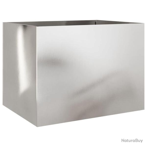 Jardini�re bac lit sur�lev� plantes fleurs terrasse jardin argent� 62 x 47 x 46 cm acier inoxydable