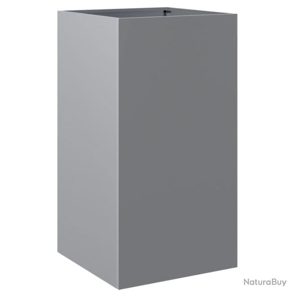 Jardini�re bac lit sur�lev� plantes fleurs terrasse jardin argent� 42 x 38 x 75 cm acier galvanis�