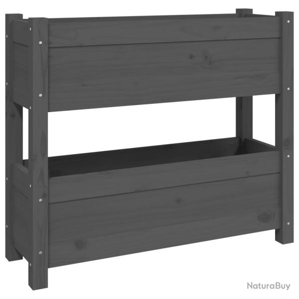 Jardini�re bac lit sur�lev� plantes fleurs terrasse jardin 77 x 25 x 66 cm bois massif de pin gris
