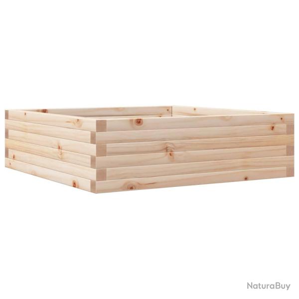 Jardini�re bac lit sur�lev� plantes fleurs terrasse jardin 80 x 80 x 23 cm bois de pin massif marro
