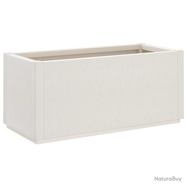 Jardini�re bac lit sur�lev� plantes fleurs terrasse jardin 80 x 36 x 35 cm PP blanc 02_0037867