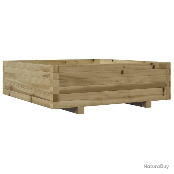 Jardini�re bac lit sur�lev� plantes fleurs terrasse jardin 80 x 80 x 26,5 cm bois de pin impr�gn� m
