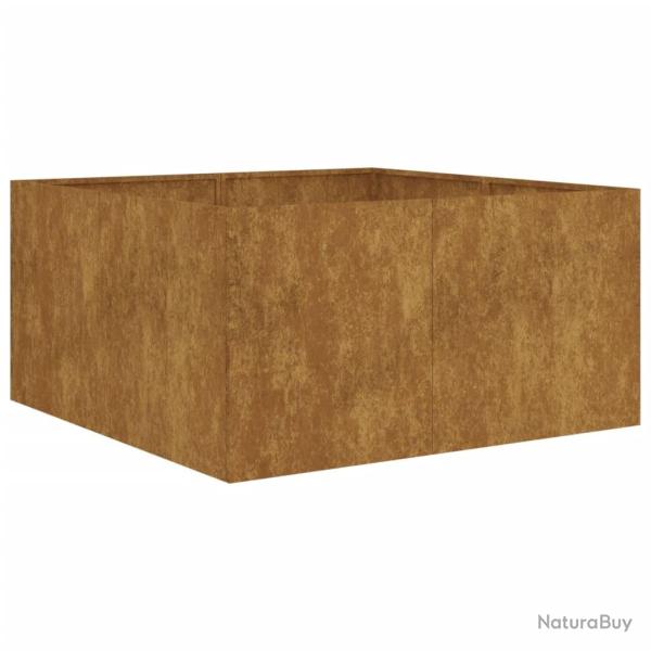 Jardini�re bac lit sur�lev� plantes fleurs terrasse jardin 80 x 80 x 40 cm acier corten marron 02_0