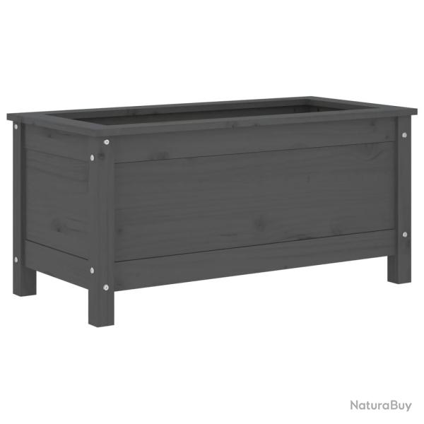 Jardini�re bac lit sur�lev� plantes fleurs terrasse jardin 82,5 x 40 x 39 cm bois massif de pin gri