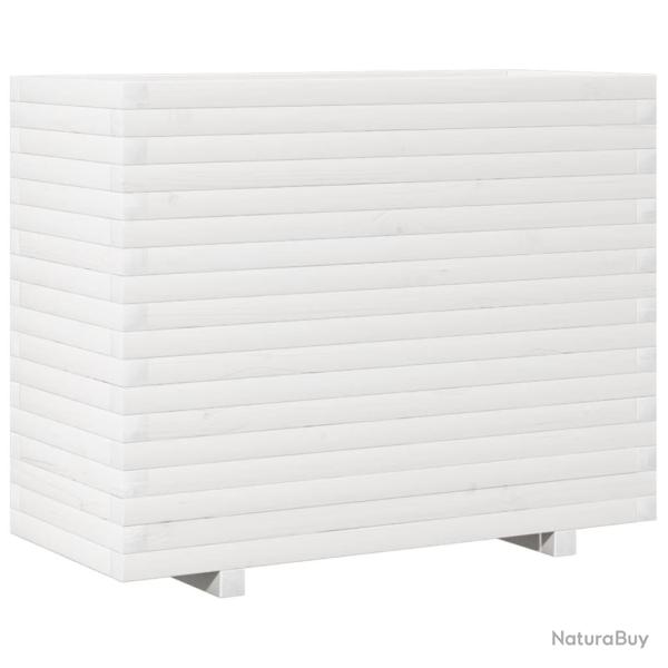Jardini�re bac lit sur�lev� plantes fleurs terrasse jardin 90 x 40 x 72 cm bois de pin massif blanc