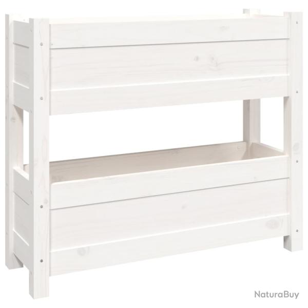 Jardini�re bac lit sur�lev� plantes fleurs terrasse jardin 77 x 25 x 66 cm bois massif de pin blanc