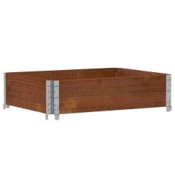 Jardini&egrave;re bac lit sur&eacute;lev&eacute; plantes fleurs terrasse jardin 80 x 60 cm bois massif de pin marron 02_