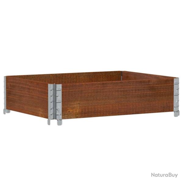 Jardini�re bac lit sur�lev� plantes fleurs terrasse jardin 80 x 60 cm bois massif de pin marron 02_
