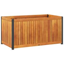 Jardini&egrave;re bac lit sur&eacute;lev&eacute; plantes fleurs terrasse jardin 85 x 45 x 44 cm bois massif d'acacia et