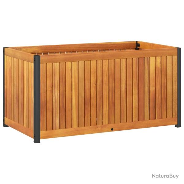 Jardini�re bac lit sur�lev� plantes fleurs terrasse jardin 85 x 45 x 44 cm bois massif d'acacia et