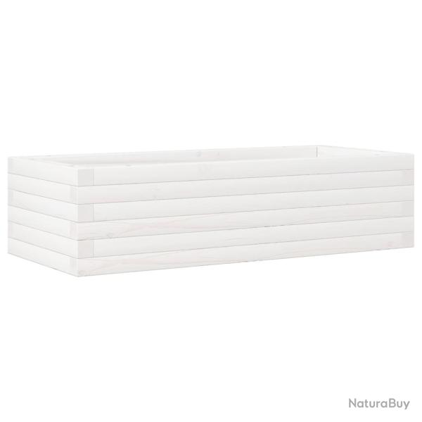 Jardini�re bac lit sur�lev� plantes fleurs terrasse jardin 90 x 40 x 23 cm bois de pin massif blanc