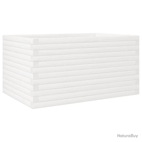 Jardini�re bac lit sur�lev� plantes fleurs terrasse jardin 90 x 60 x 46 cm bois de pin massif blanc