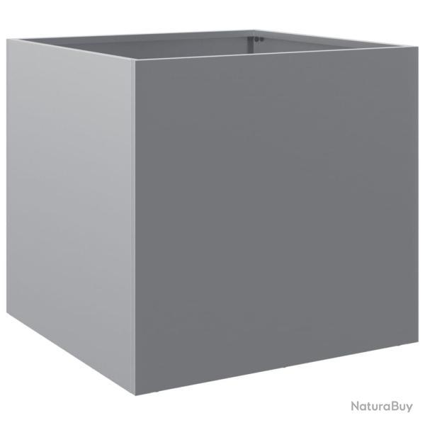 Jardini�re bac lit sur�lev� plantes fleurs terrasse jardin argent� 49 x 47 x 46 cm acier galvanis�
