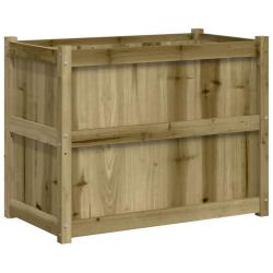 Jardini&egrave;re bac lit sur&eacute;lev&eacute; plantes fleurs terrasse jardin 90 x 50 x 70 cm bois de pin impr&eacute;gn&eacute; mar
