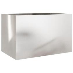 Jardini&egrave;re bac lit sur&eacute;lev&eacute; plantes fleurs terrasse jardin argent&eacute; 62 x 40 x 39 cm acier inoxydable