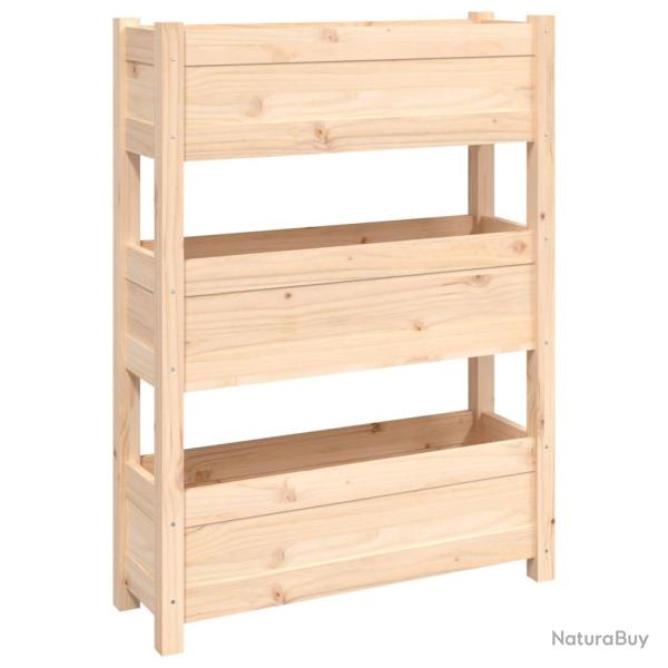 Jardini�re bac lit sur�lev� plantes fleurs terrasse jardin 77 x 25 x 104,5 cm bois massif de pin ma