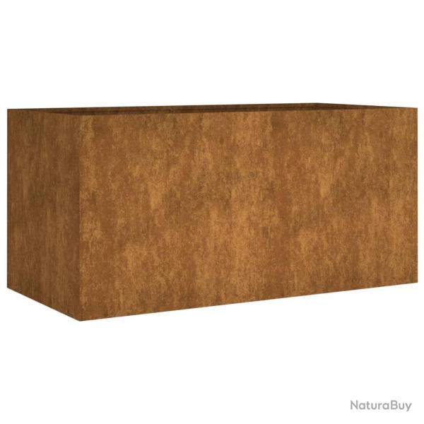 Jardini�re bac lit sur�lev� plantes fleurs terrasse jardin 80 x 40 x 40 cm acier corten marron 02_0