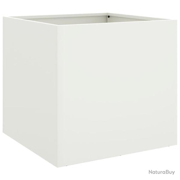 Jardini�re bac lit sur�lev� plantes fleurs terrasse jardin 49 x 47 x 46 cm acier blanc 02_0037621