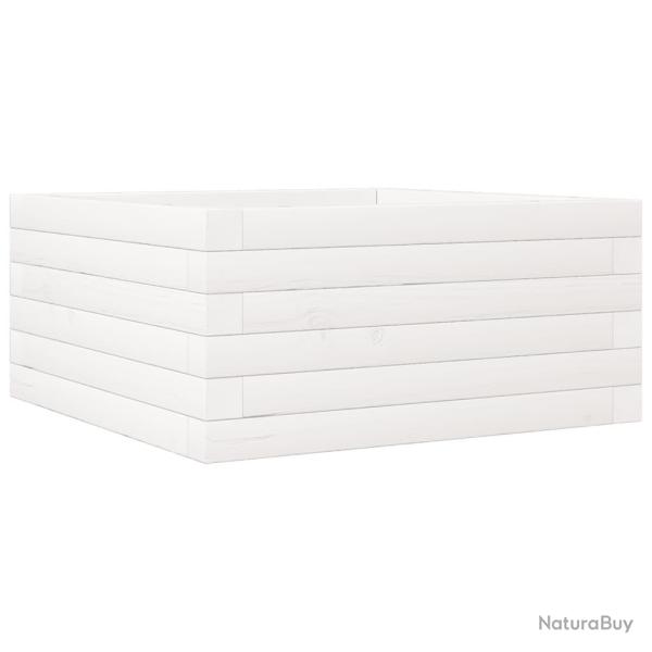 Jardini�re bac lit sur�lev� plantes fleurs terrasse jardin 50 x 50 x 23 cm bois de pin massif blanc