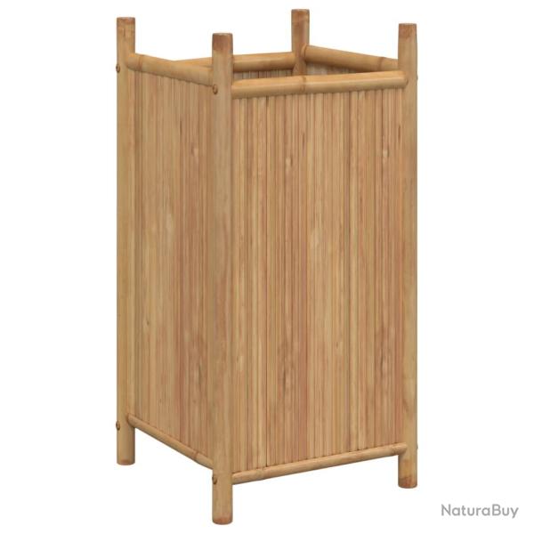 Jardini�re bac lit sur�lev� plantes fleurs terrasse jardin 40 x 40 x 80 cm bambou marron 02_0037585