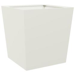 Jardini&egrave;re bac lit sur&eacute;lev&eacute; plantes fleurs terrasse jardin 50 x 50 x 50 cm acier blanc 02_0037654