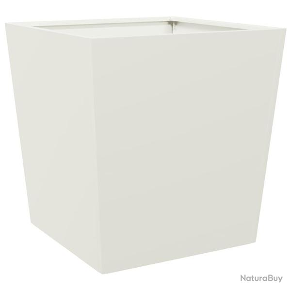 Jardini�re bac lit sur�lev� plantes fleurs terrasse jardin 50 x 50 x 50 cm acier blanc 02_0037654