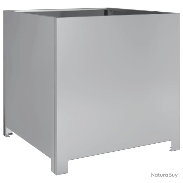 Jardini�re bac lit sur�lev� plantes fleurs terrasse jardin 50 x 50 x 50 cm acier galvanis� Argent 0