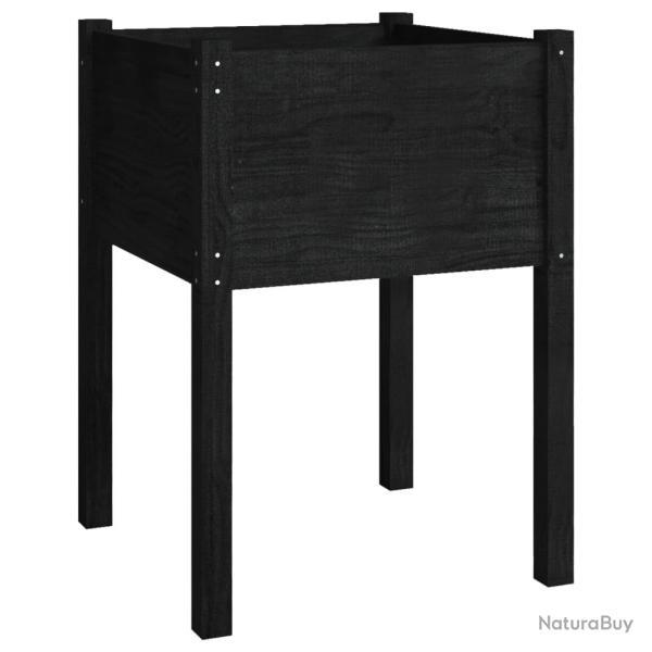 Jardini�re bac lit sur�lev� plantes fleurs terrasse jardin 50 x 50 x 70 cm bois de pin massif noir
