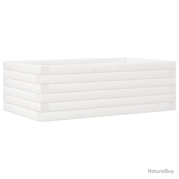 Jardini�re bac lit sur�lev� plantes fleurs terrasse jardin 70 x 40 x 23 cm bois de pin massif blanc