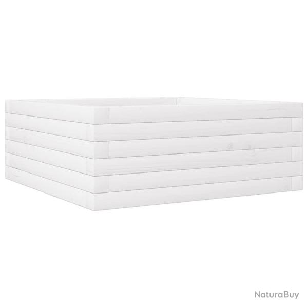 Jardini�re bac lit sur�lev� plantes fleurs terrasse jardin 60 x 60 x 23 cm bois de pin massif blanc