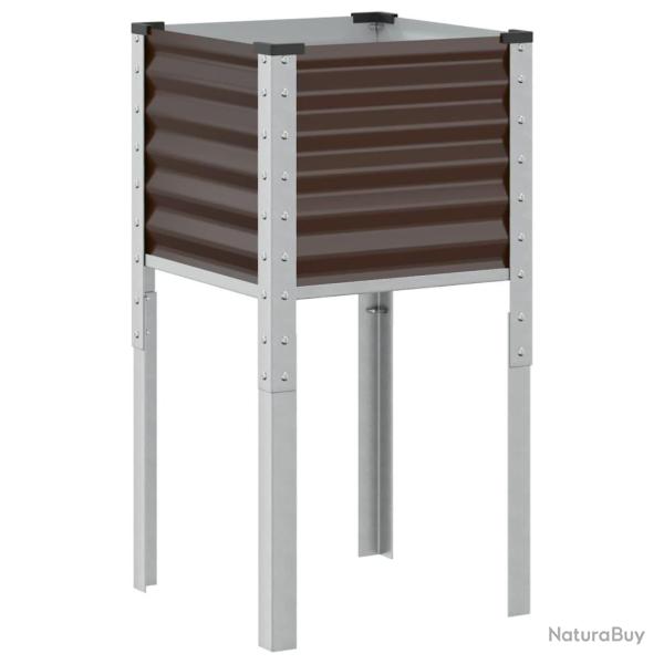 Jardini�re bac lit sur�lev� plantes fleurs terrasse jardin 45 x 45 x 88 cm acier marron 02_0037615