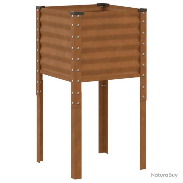 Jardini�re bac lit sur�lev� plantes fleurs terrasse jardin 45 x 45 x 88 cm acier r�sistant aux inte