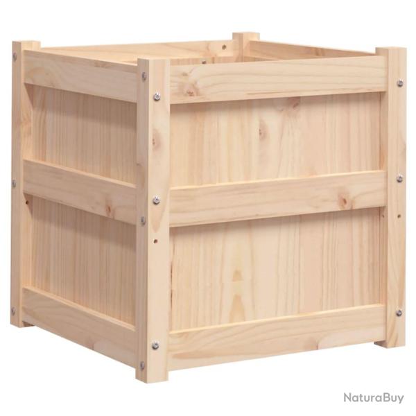 Jardini�re bac lit sur�lev� plantes fleurs terrasse jardin 50 x 50 x 50 cm bois de pin massif marro